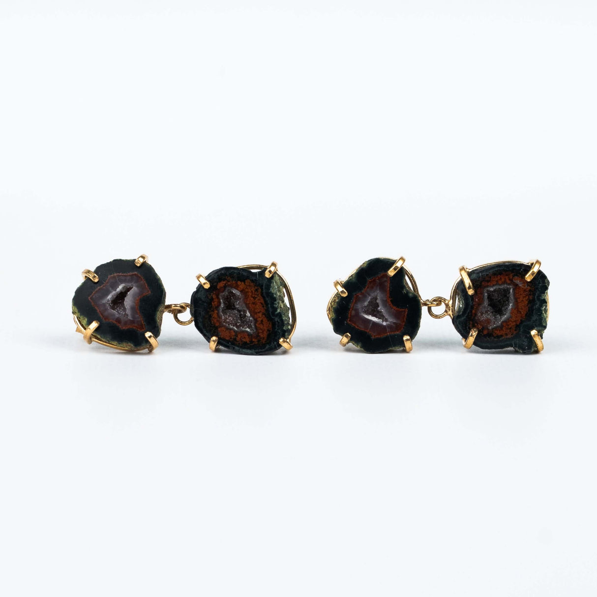 Серьги с геодой с позолотой onesize Ge-111
