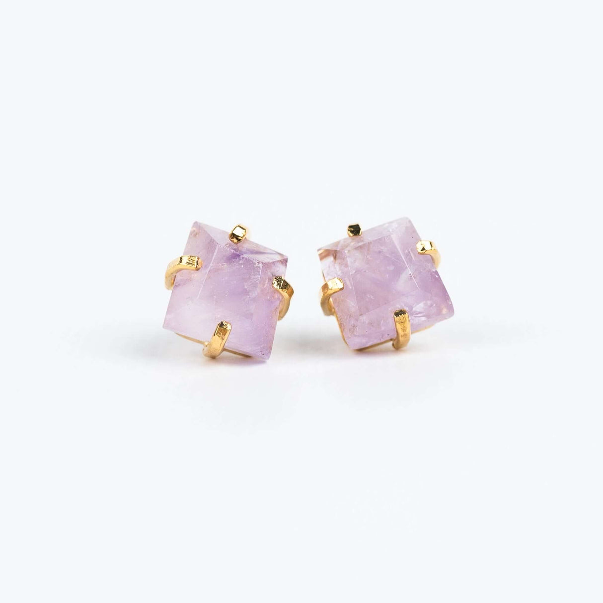 Серьги с темным аметистом с позолотой onesize DA-2
