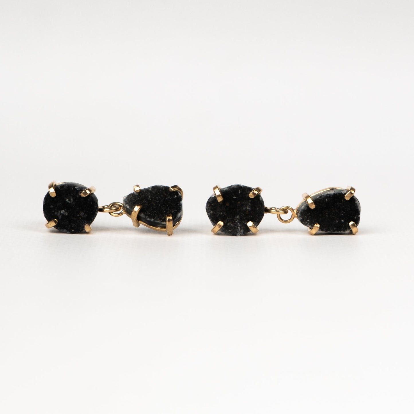 Сережки з Сірим аметистом з позолотою onesize