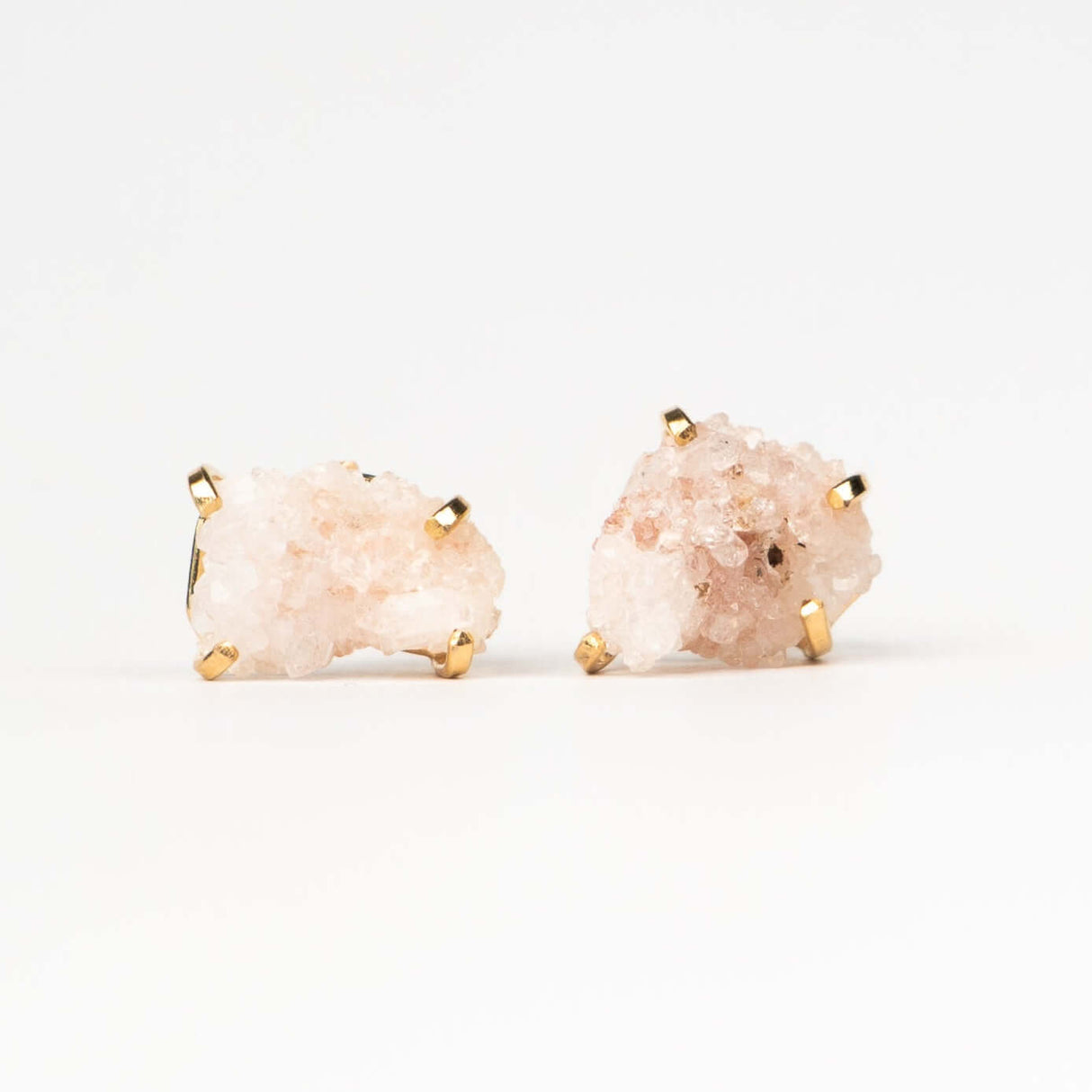 Серьги с розовым аметистом с позолотой onesize Pa-100