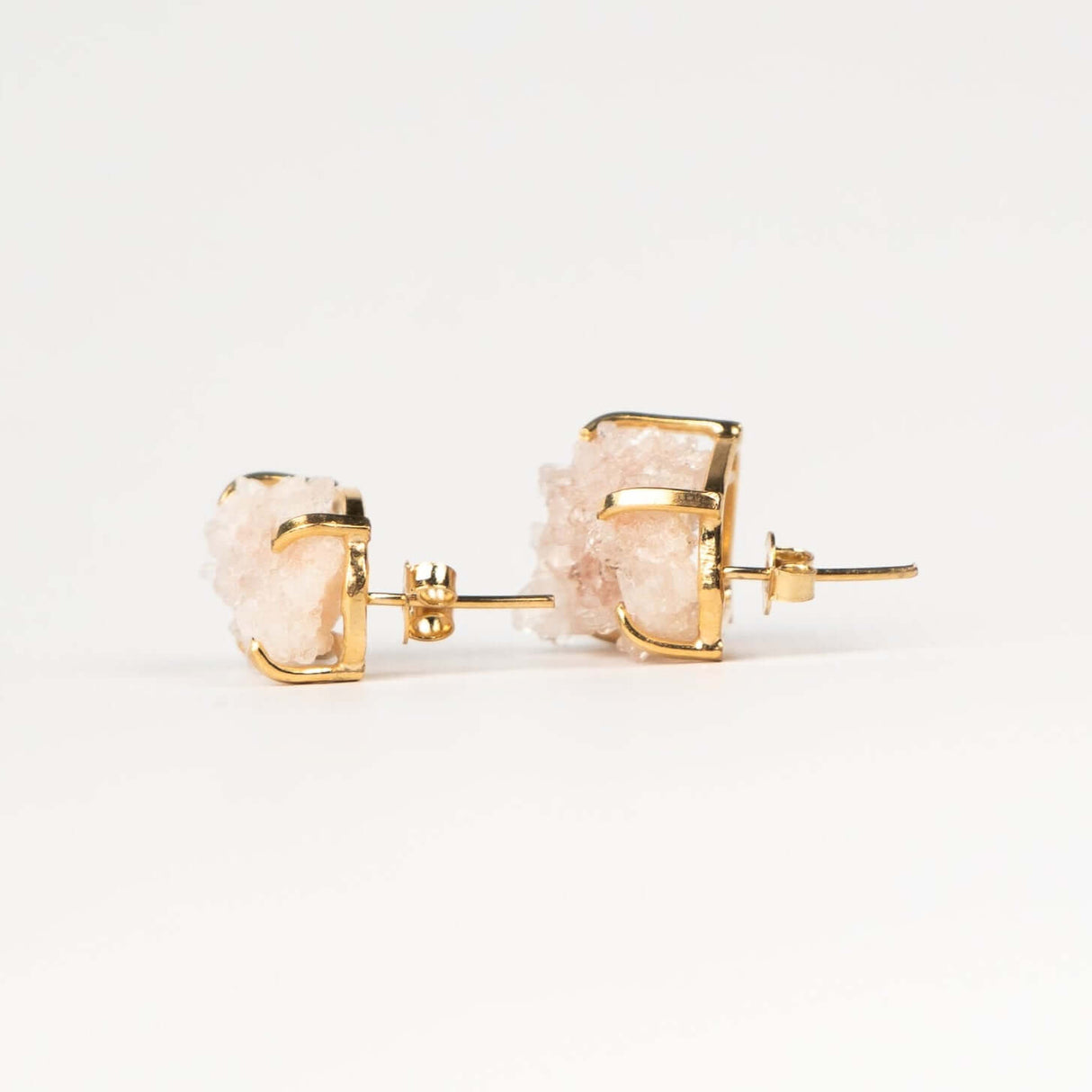 Серьги с розовым аметистом с позолотой onesize Pa-100