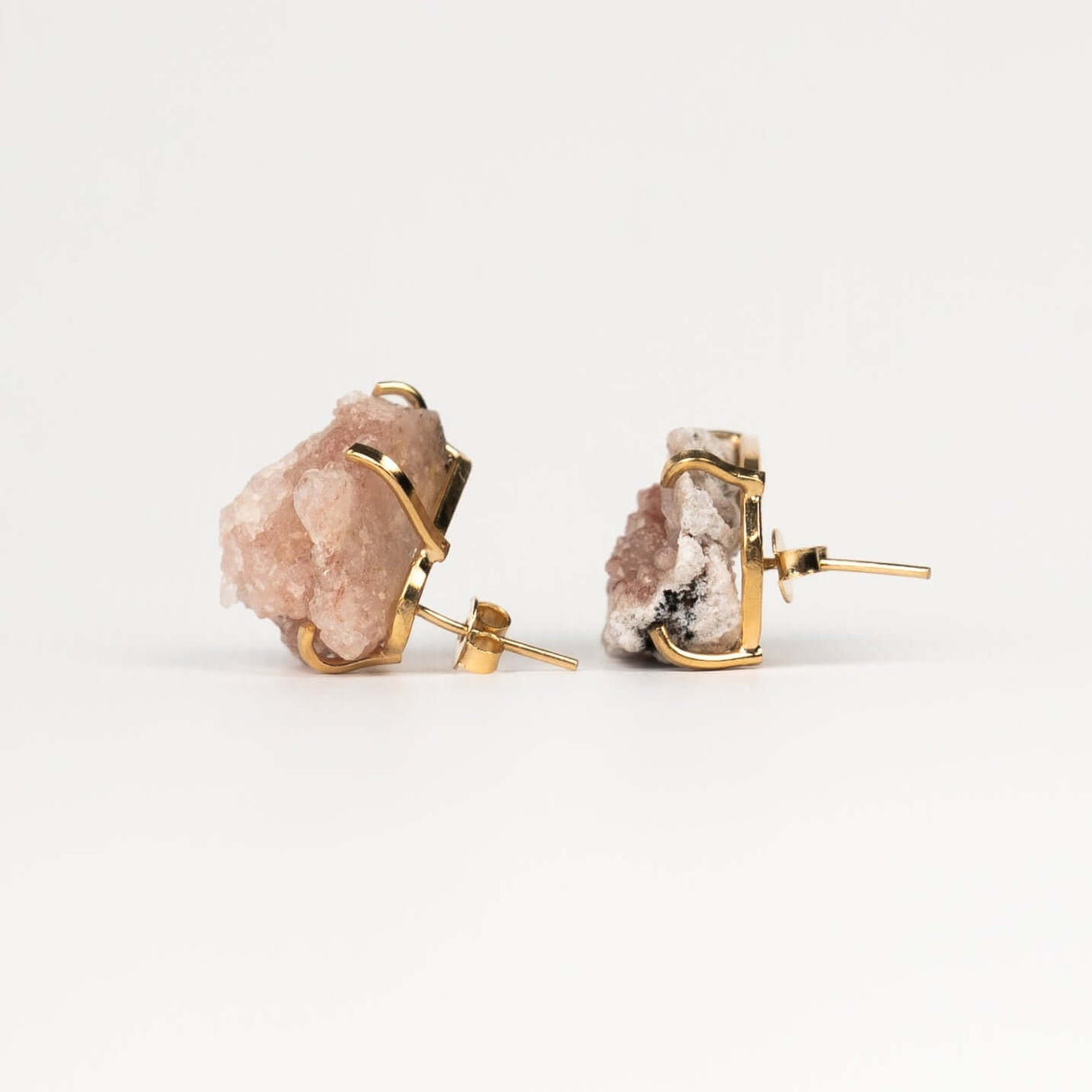 Серьги с розовым аметистом с позолотой onesize Pa-101