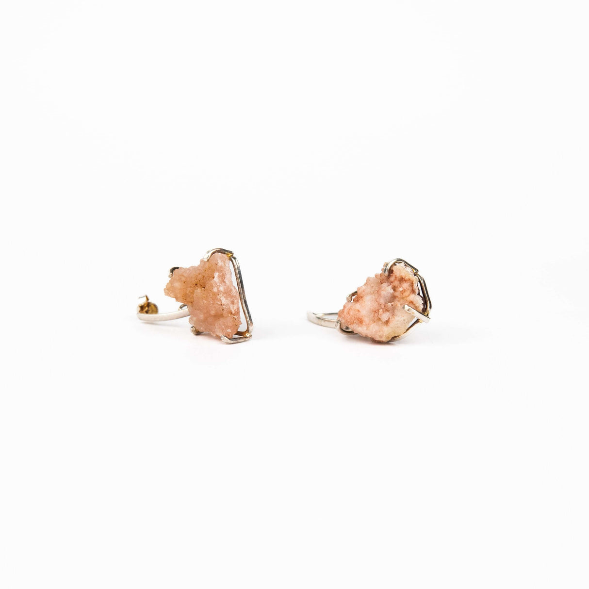 Серьги с розовым аметистом с посеребрением onesize Pa-110