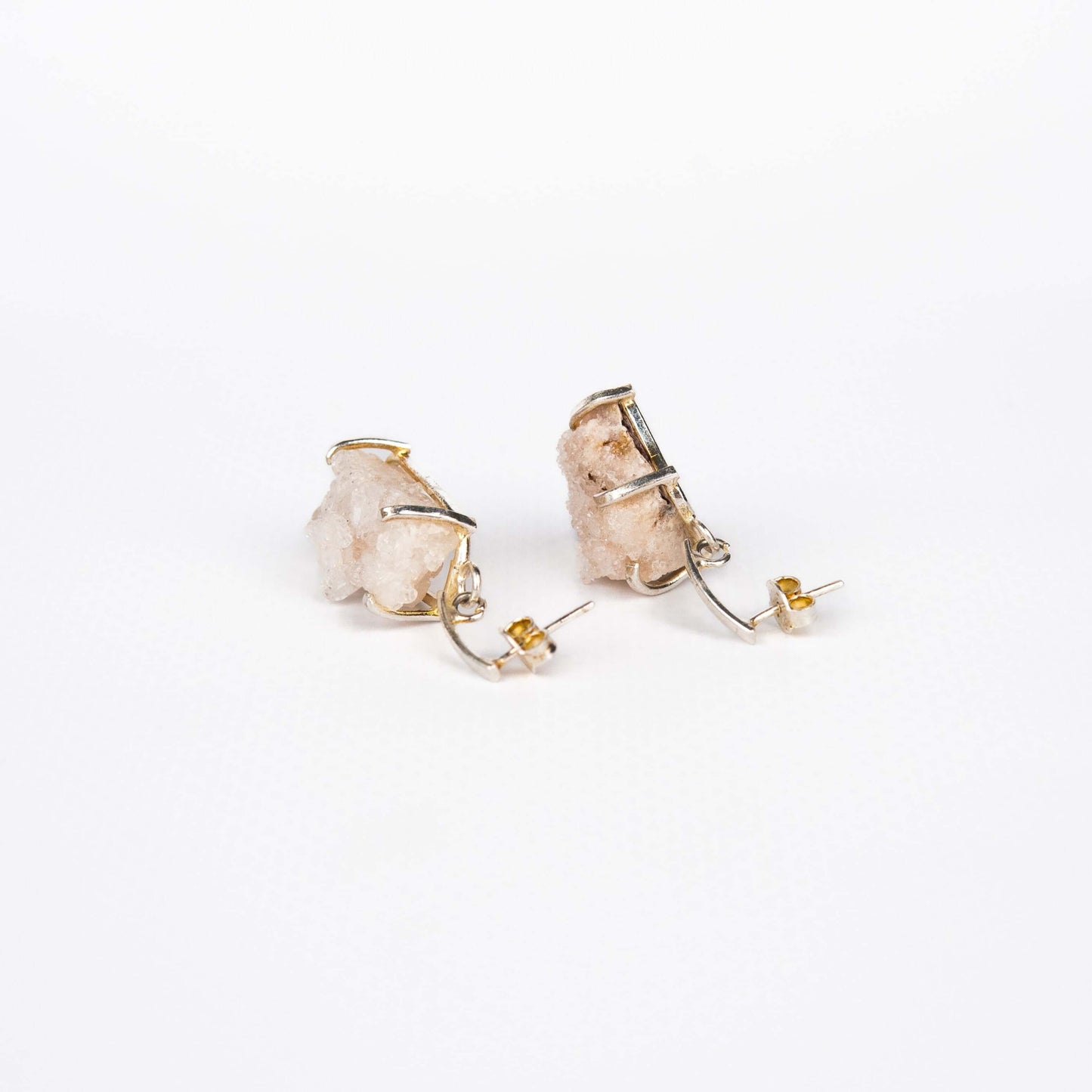 Сережки з Рожевим аметистом з посрібленням onesize Pa-109