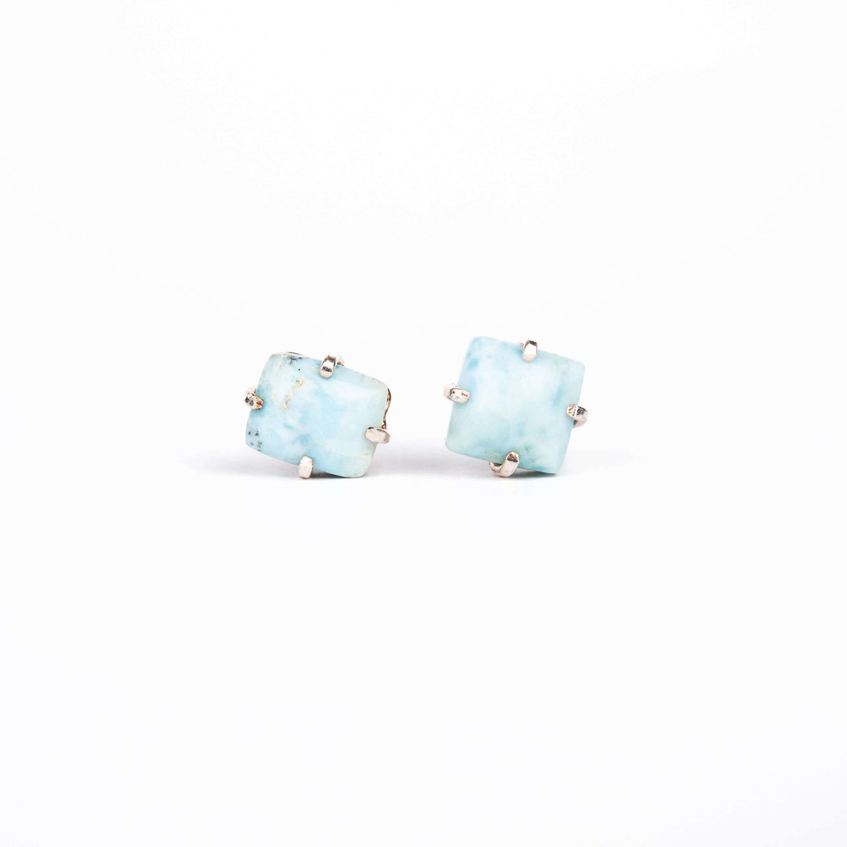Серьги с ларимаром с посеребрением onesize Lr-102