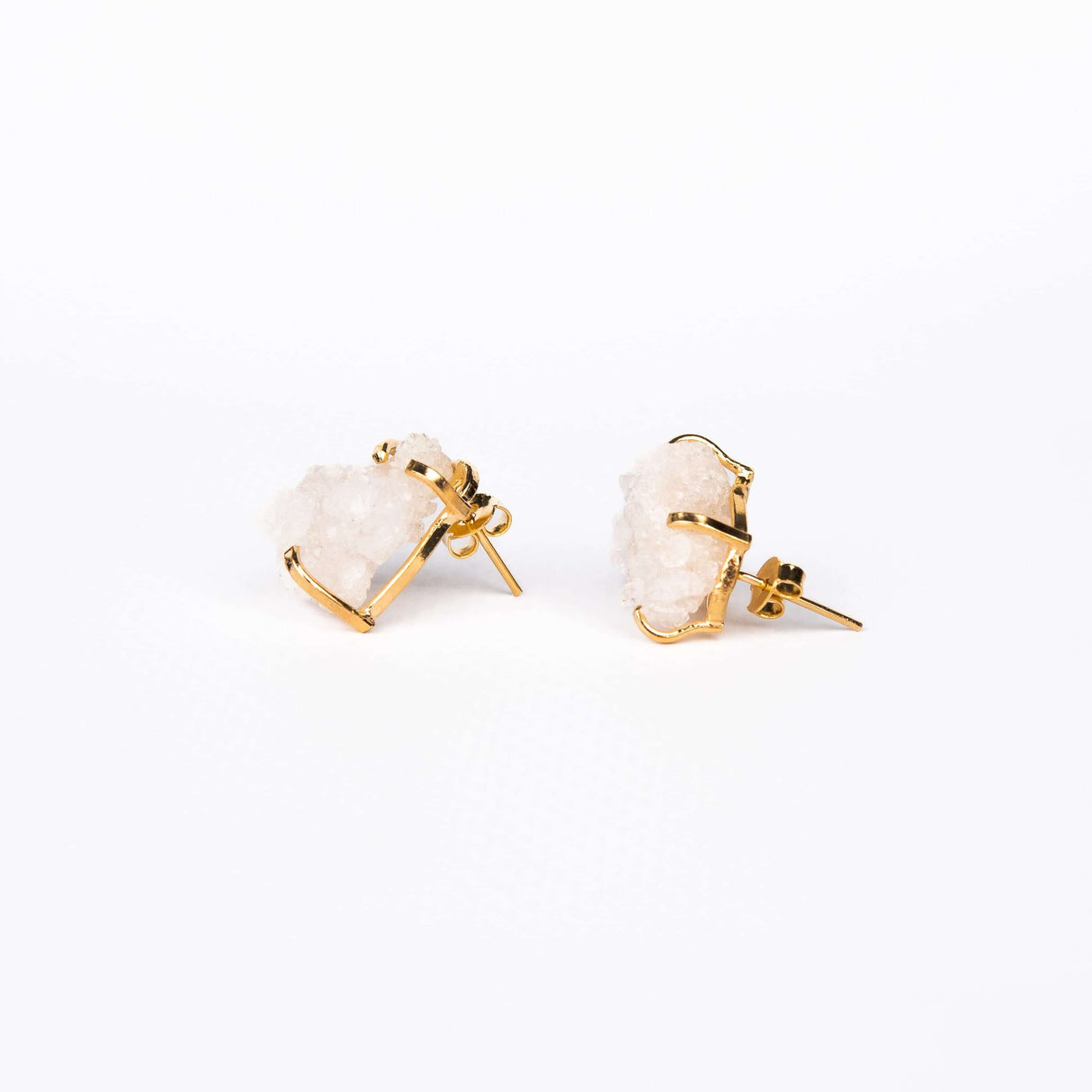 Серьги с розовым аметистом с позолотой onesize Pa-103