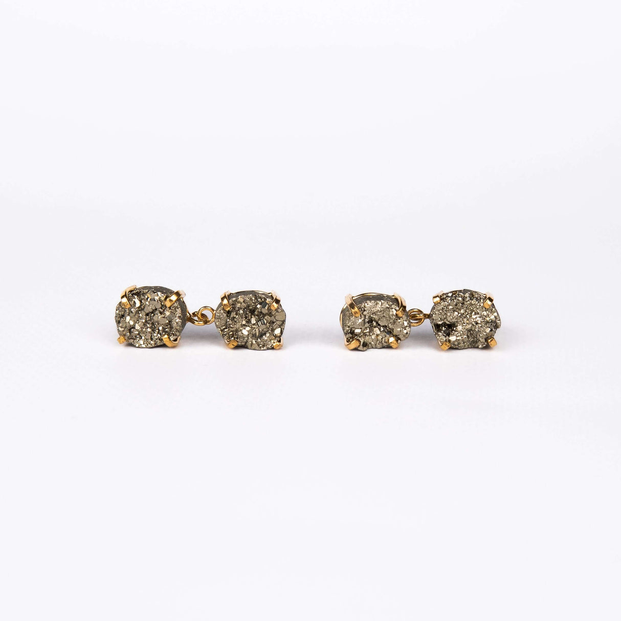 Серьги с пиритом с позолотой onesize Py-192