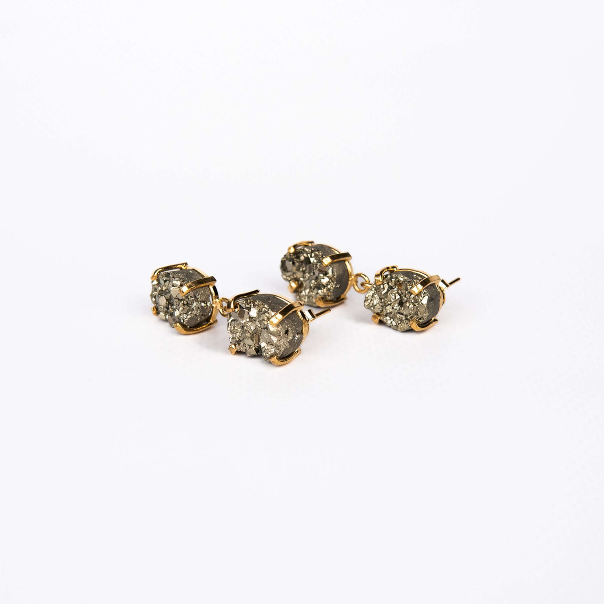 Серьги с пиритом с позолотой onesize Py-189