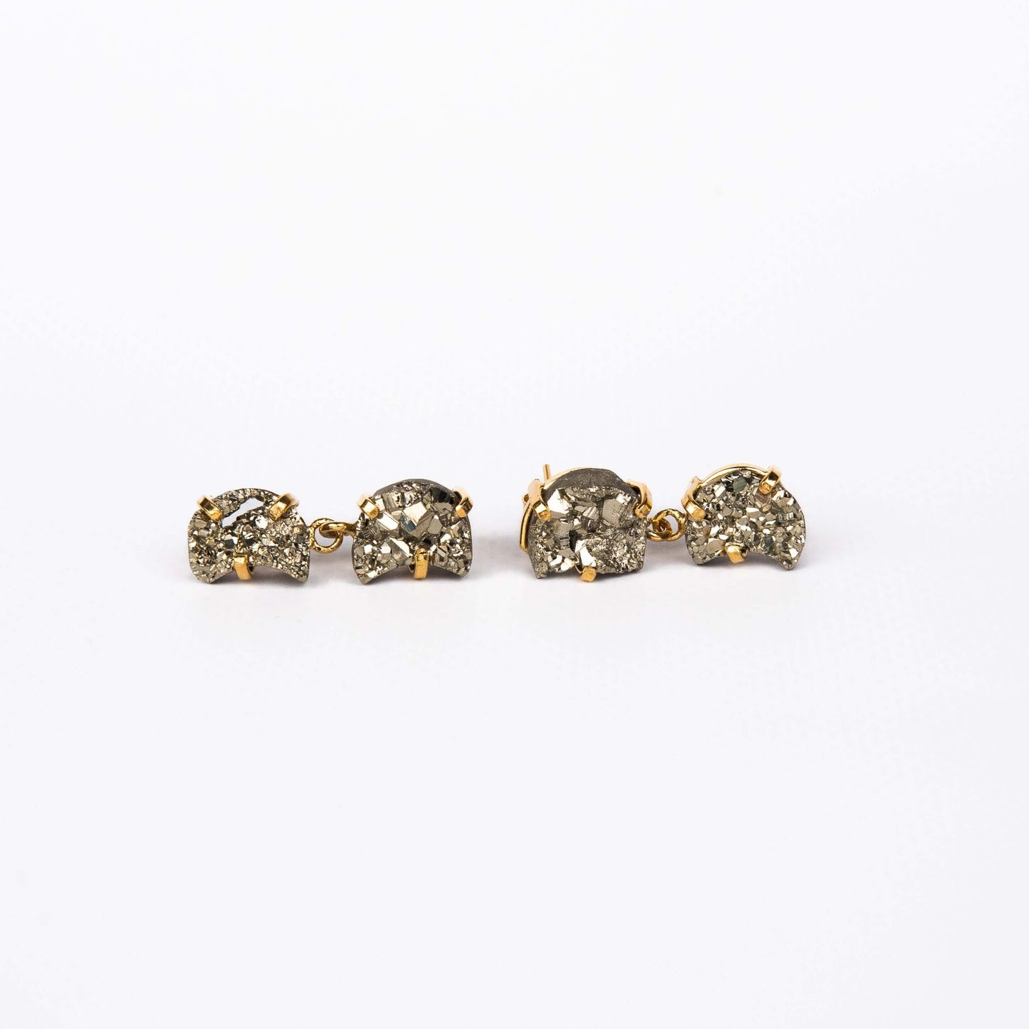 Серьги с пиритом с позолотой onesize Py-25
