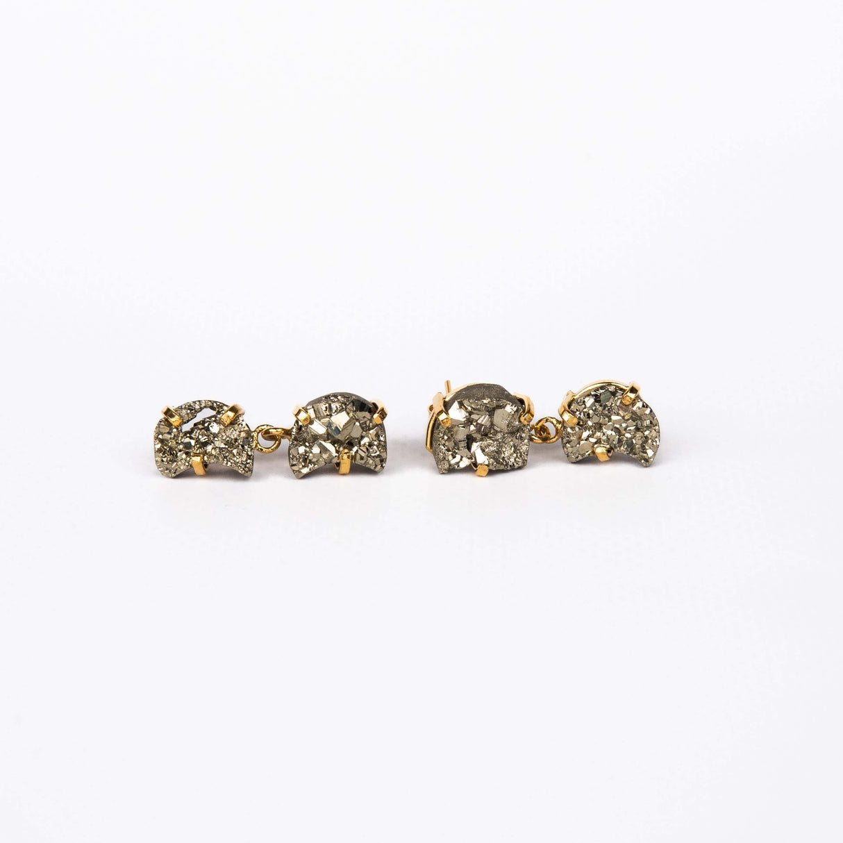 Серьги с пиритом с позолотой onesize Py-25
