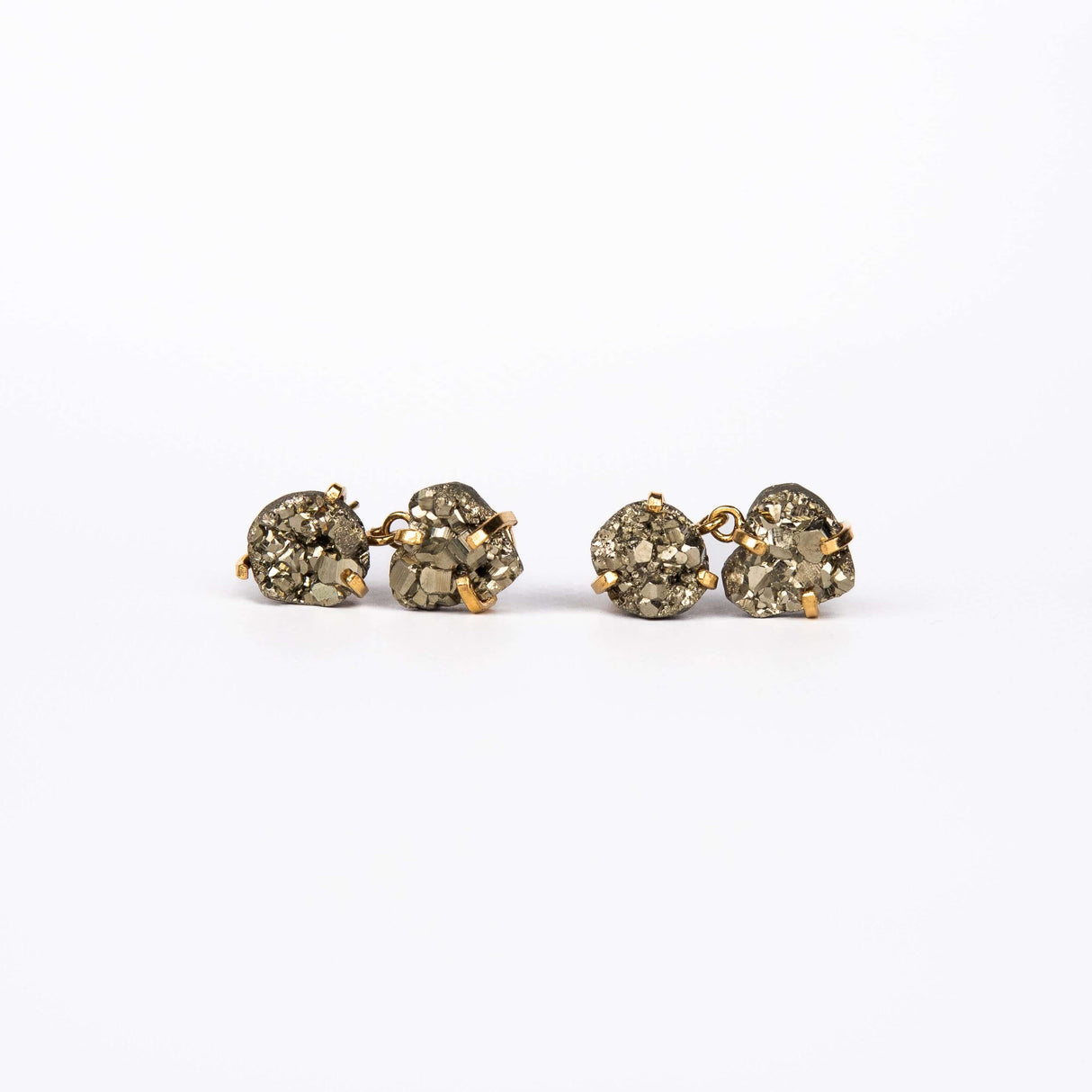 Серьги с пиритом с позолотой onesize Py-186