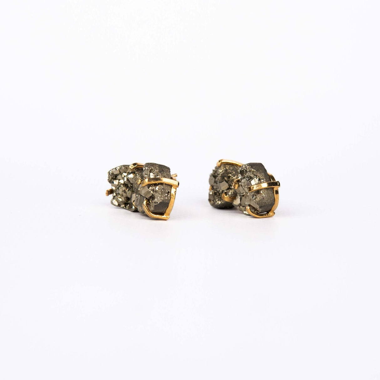 Серьги с пиритом с позолотой onesize Py-186