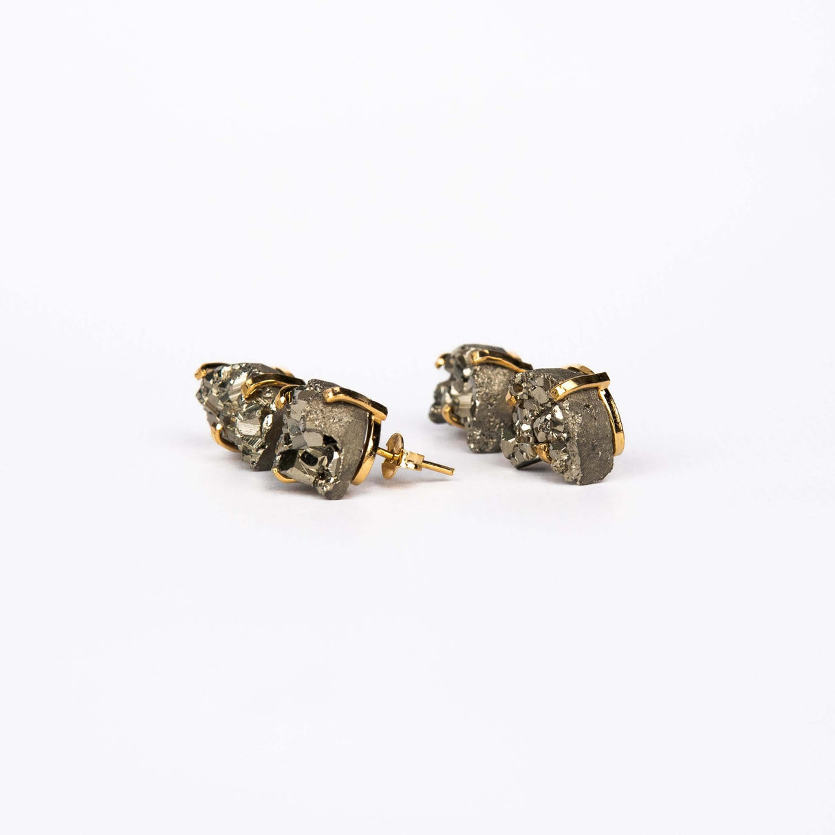 Серьги с пиритом с позолотой onesize Py-24