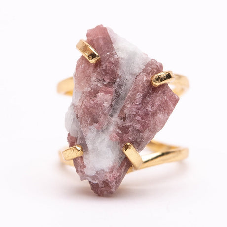 Каблучка з рожевим турмаліном з позолотою арк onesize PiTy-5