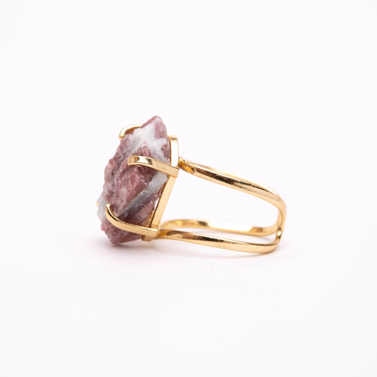 Каблучка з рожевим турмаліном з позолотою арк onesize PiTy-5