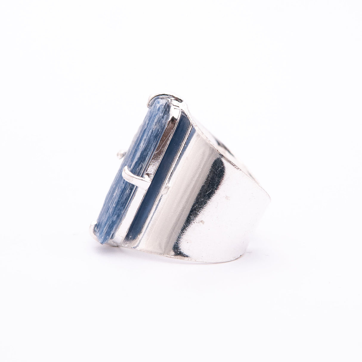 Каблучка з Кіанітом з посрібленням каф onesize K-3