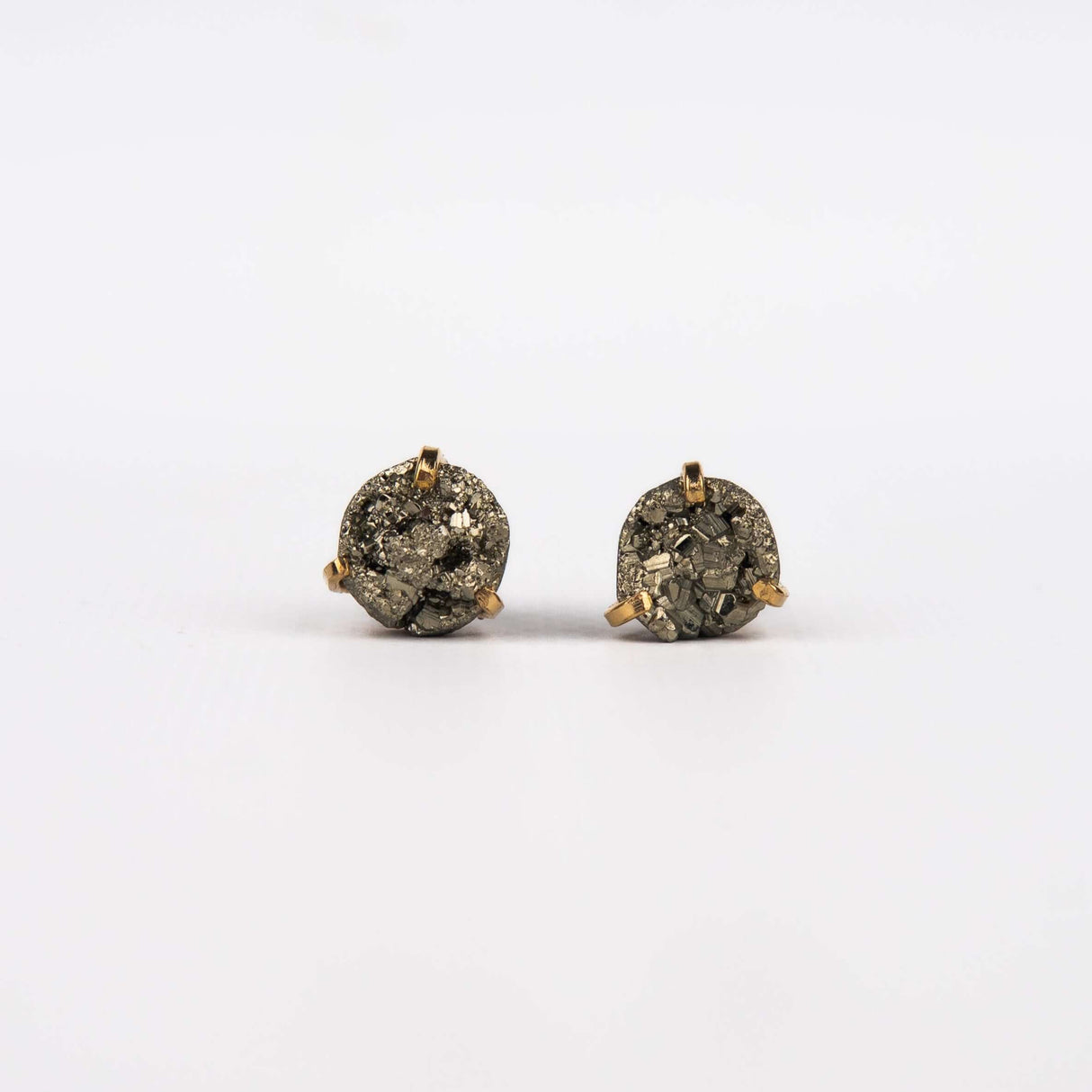 Серьги с пиритом с позолотой onesize Py-127