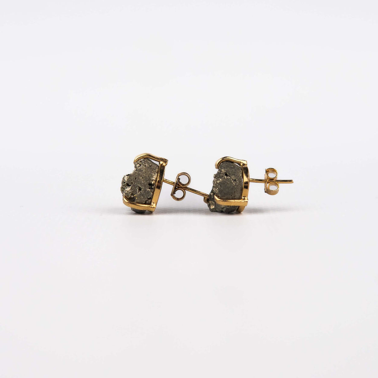 Серьги с пиритом с позолотой onesize Py-127