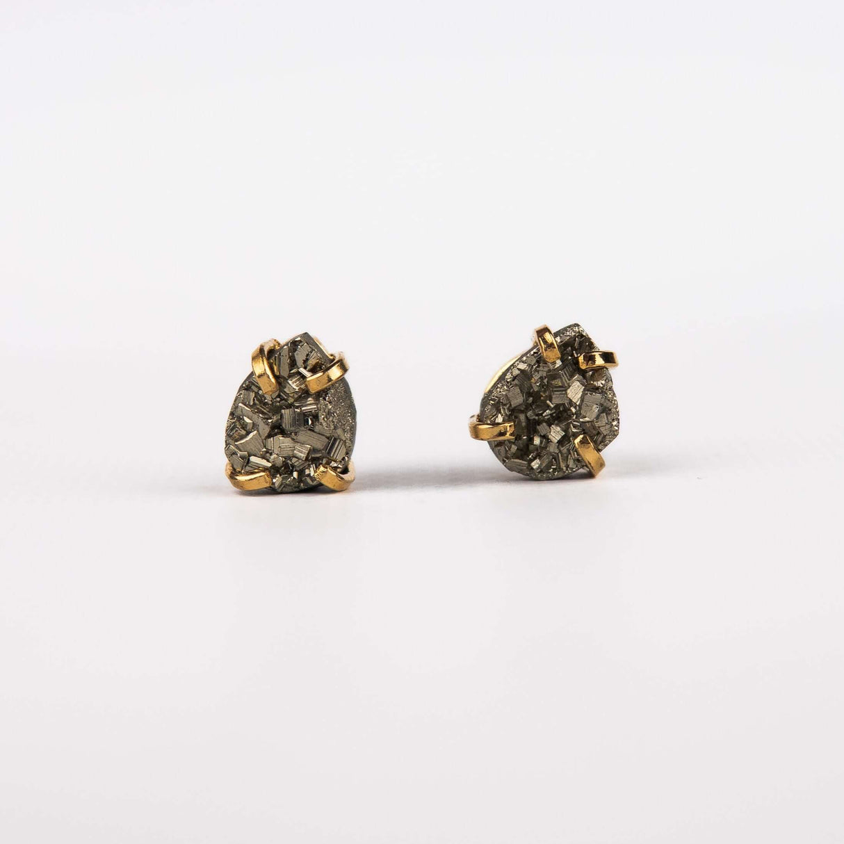Серьги с пиритом с позолотой onesize Py-124
