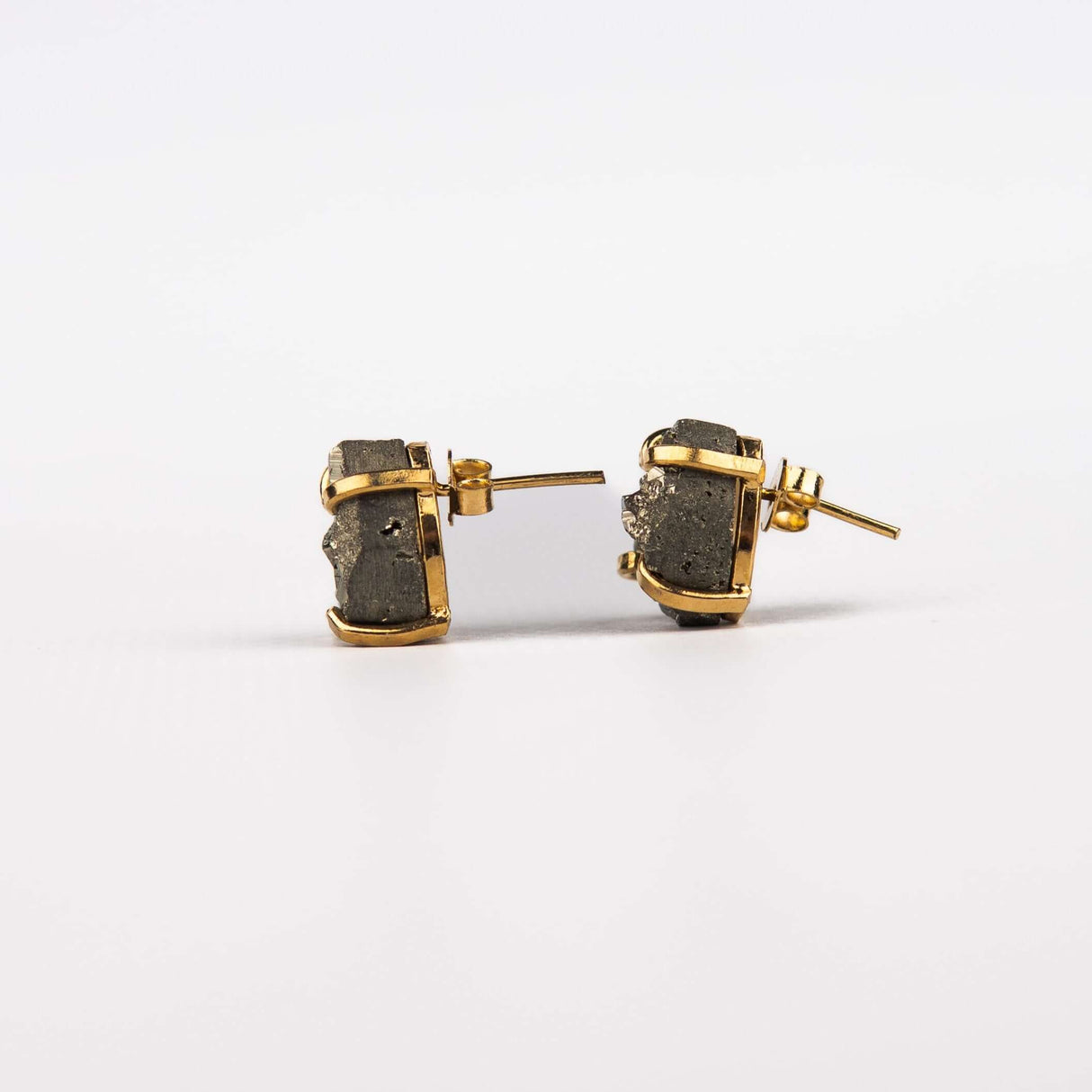 Серьги с пиритом с позолотой onesize Py-124