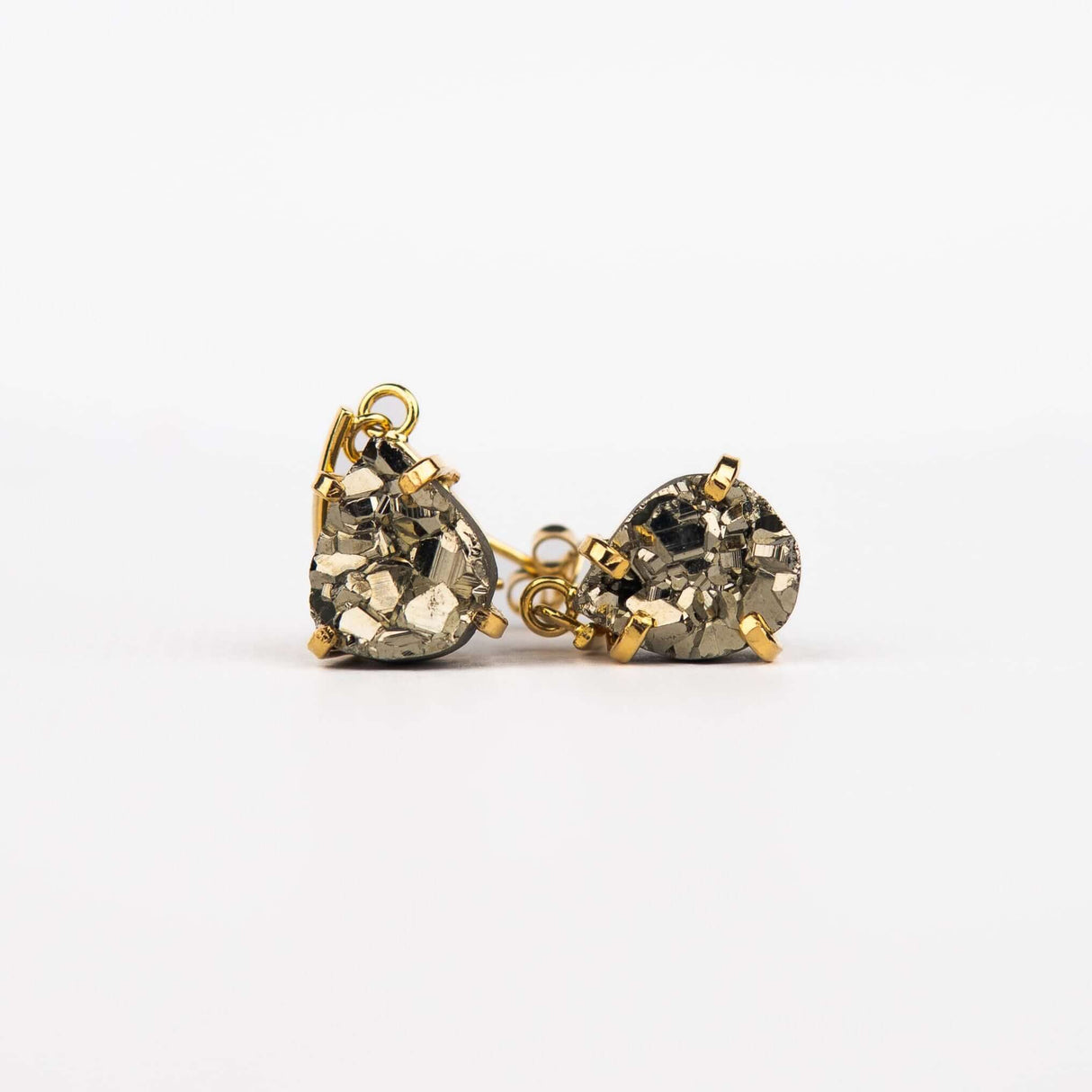Серьги с пиритом с позолотой onesize Py-119