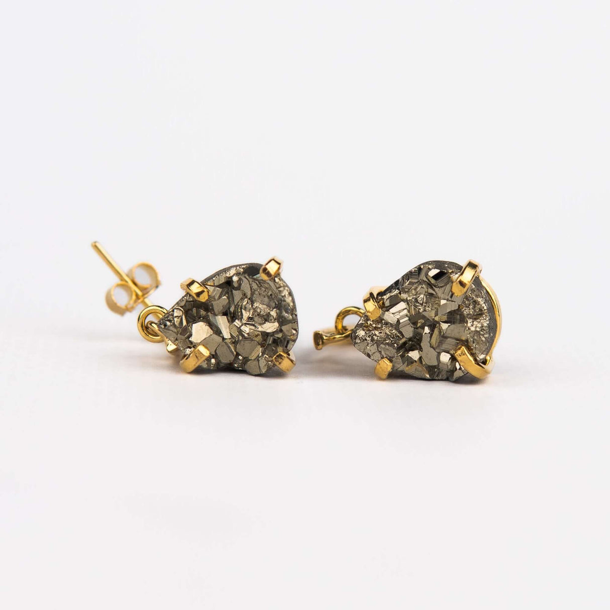 Серьги с пиритом с позолотой onesize Py-117