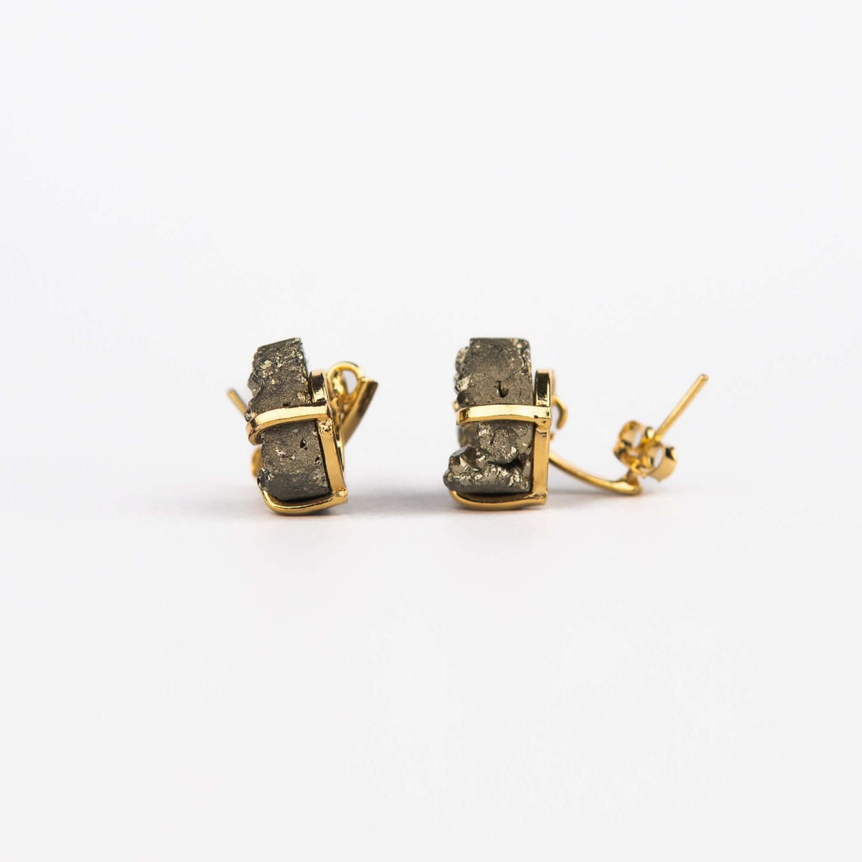 Серьги с пиритом с позолотой onesize Py-115