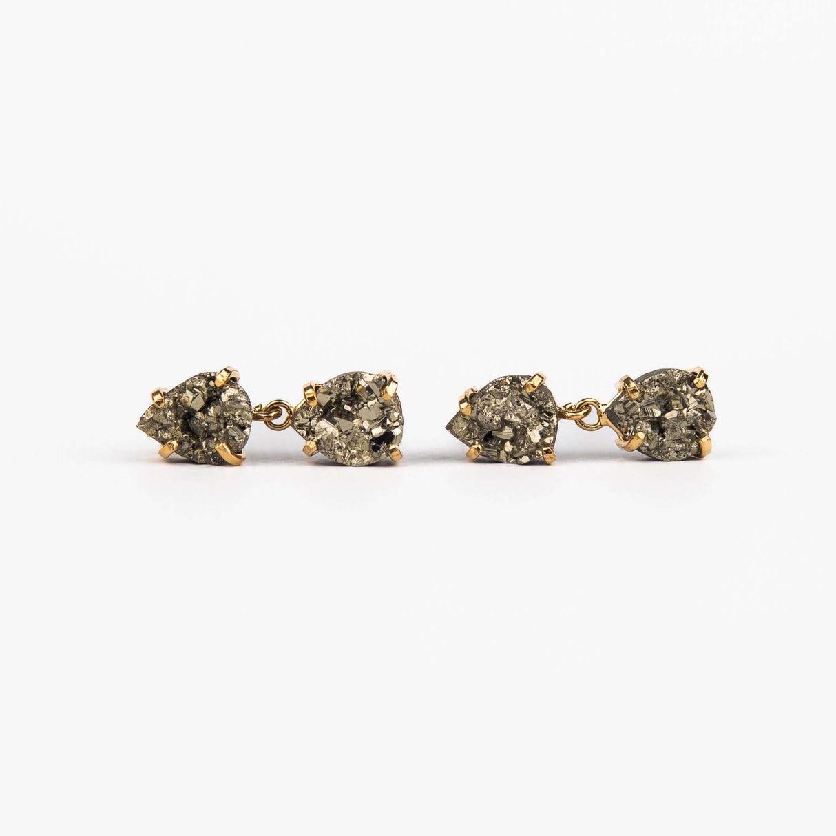 Серьги с пиритом с позолотой onesize Py-4