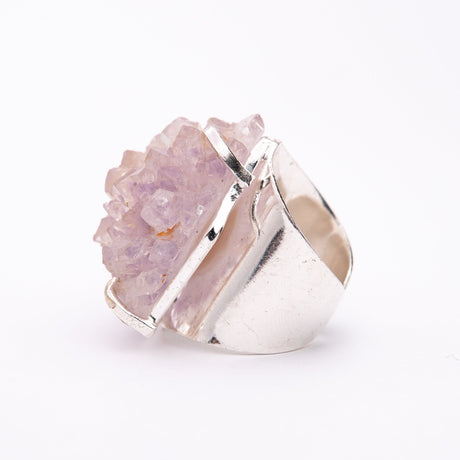 Каблучка з Темним аметистом з посрібленням каф onesize-9