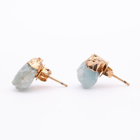 Сережки з Аквамарином з позолотою onesize Aq-26