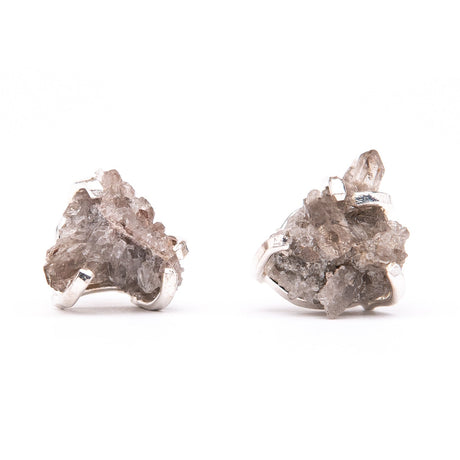 Сережки з димчастим кварцом з посрібленням onesize Dm-6