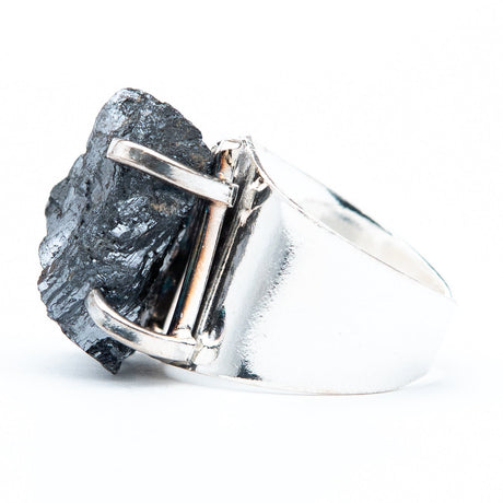 Каблучка з геленітом з посрібленням каф onesize Gl-2