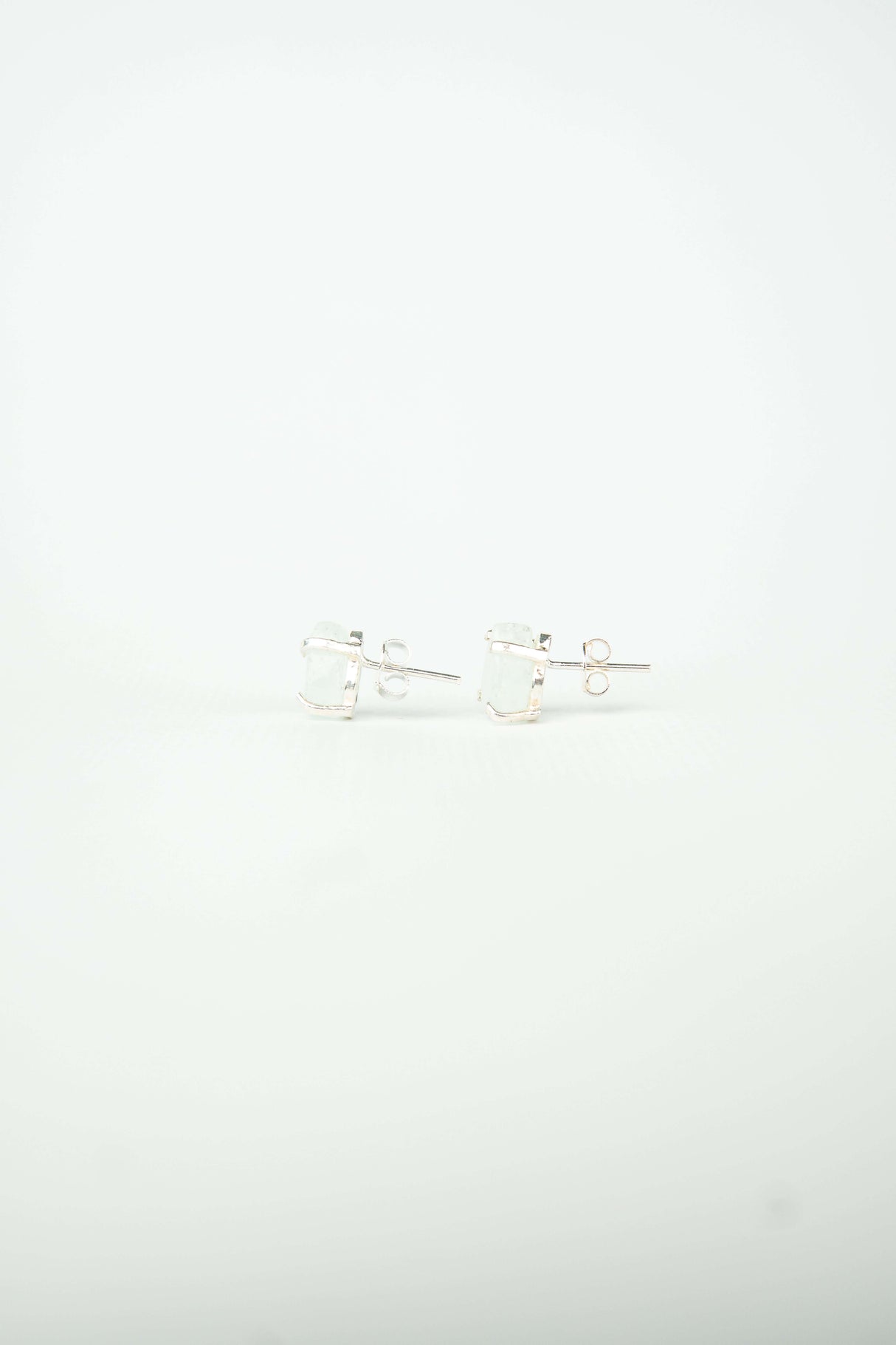 Серьги с гранёным Аквамарином с посеребрением onesize Aq-2