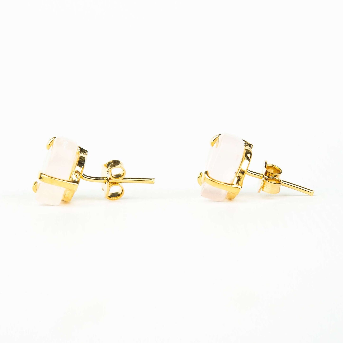 Серьги с Розовым Кварцем с позолотой onesize Rq-4