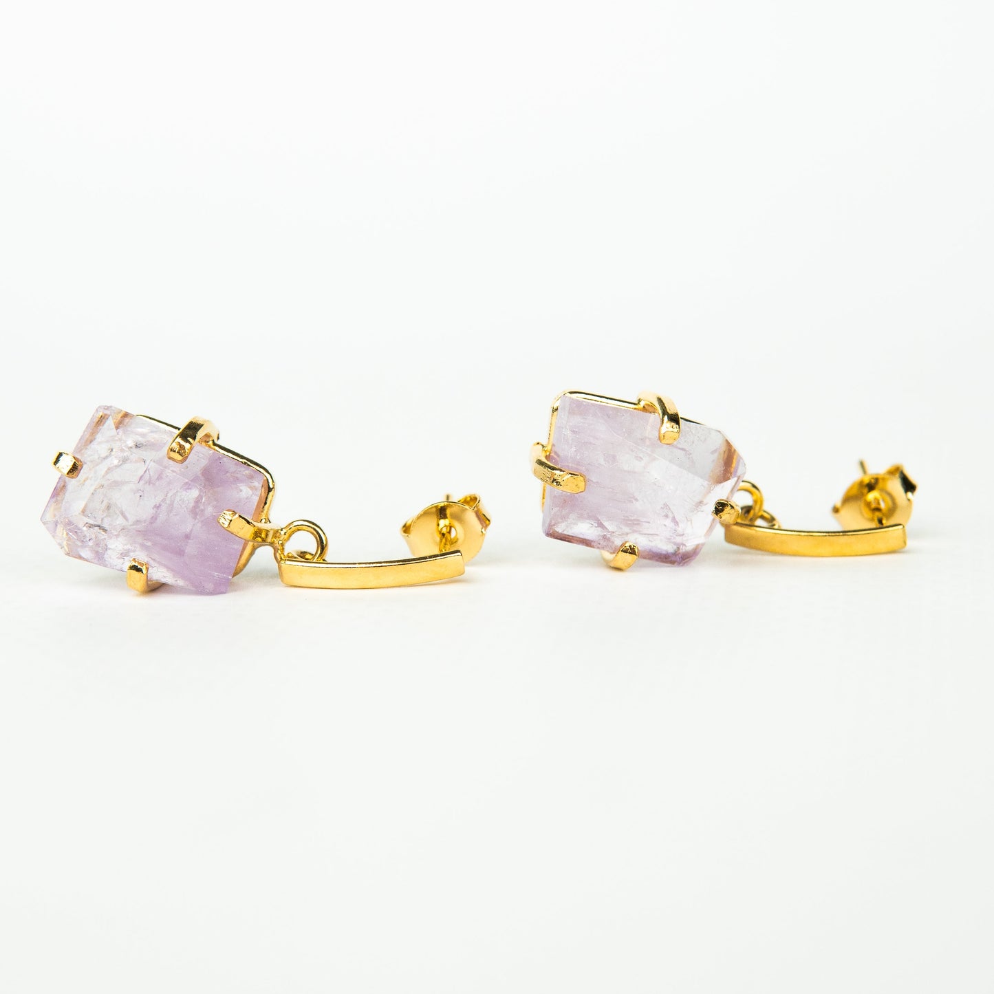 Серьги с темным аметистом с позолотой onesize DA-4