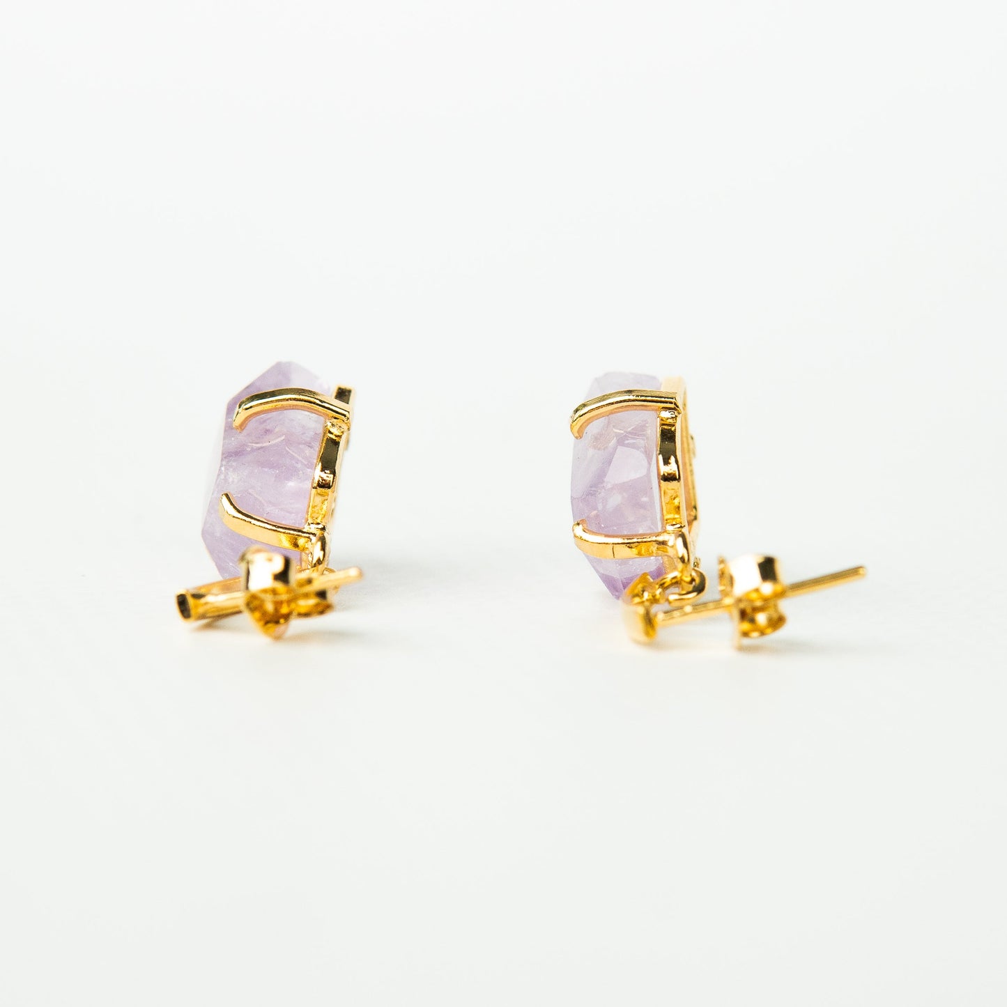 Серьги с темным аметистом с позолотой onesize DA-4