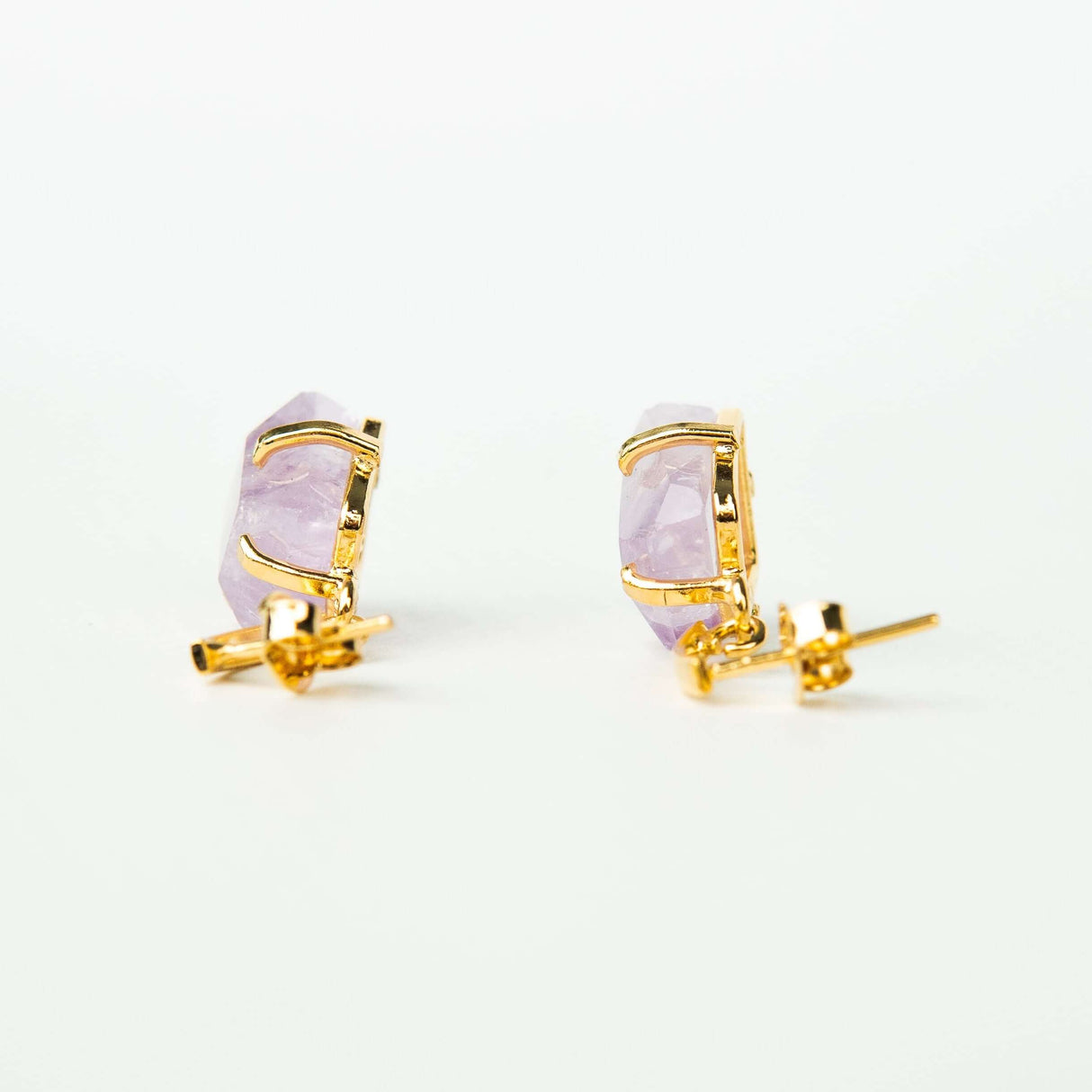 Серьги с темным аметистом с позолотой onesize DA-5