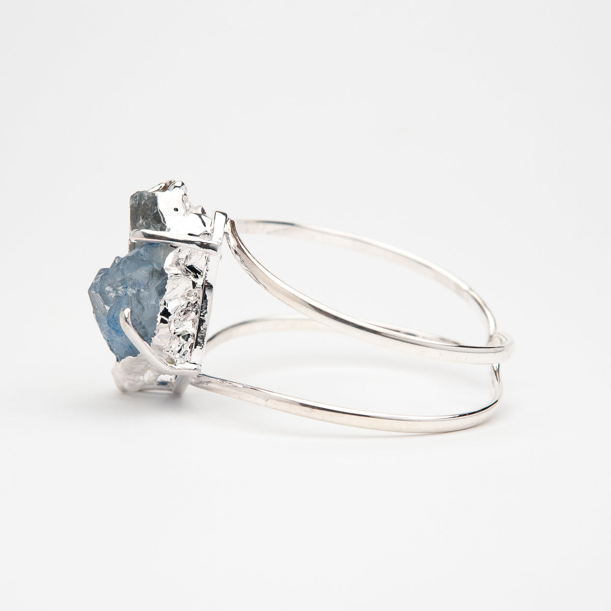 Браслет з Блакитним кришталем з посрібленням onesize-9