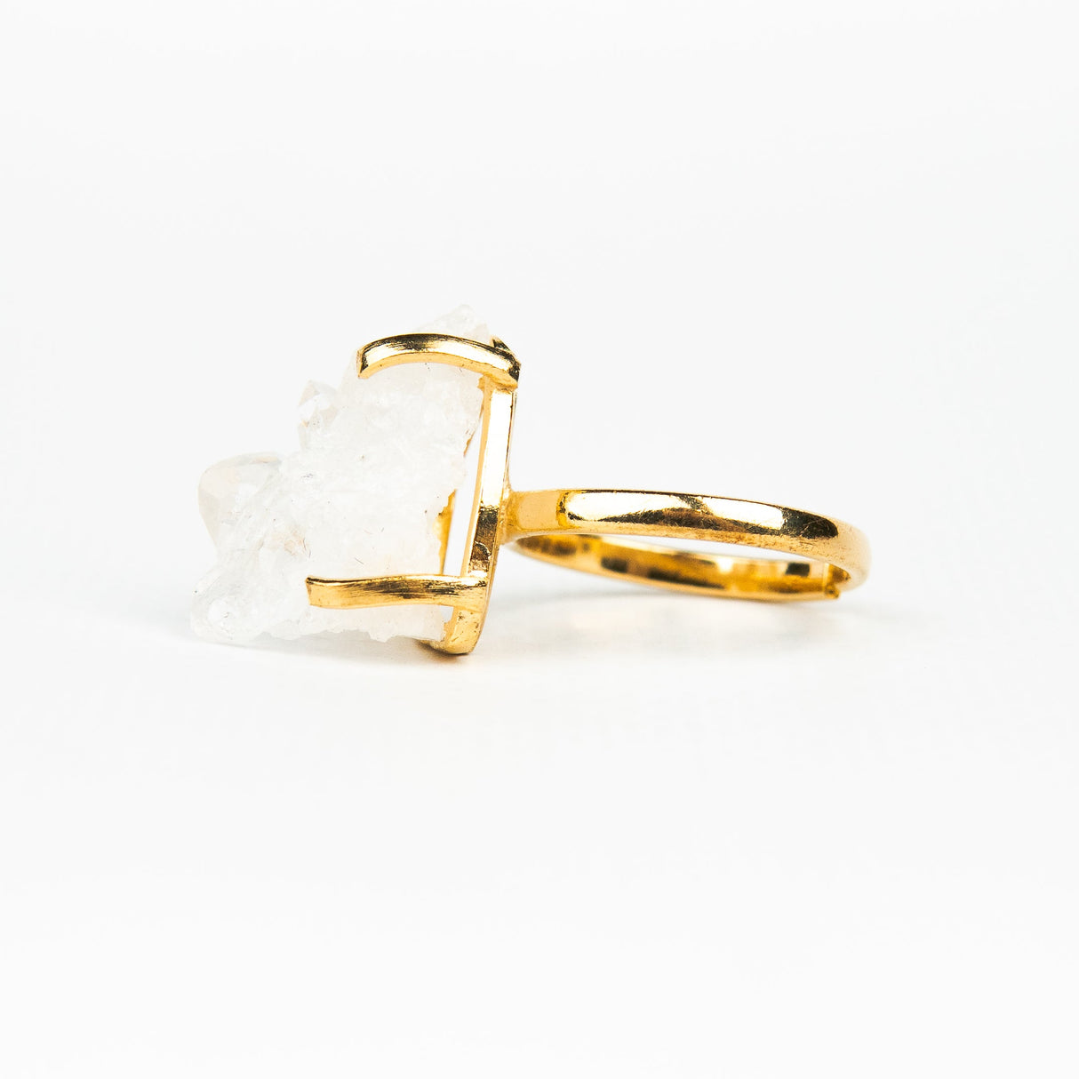 Кольцо с хрусталем с позолотой onesize Cr-9