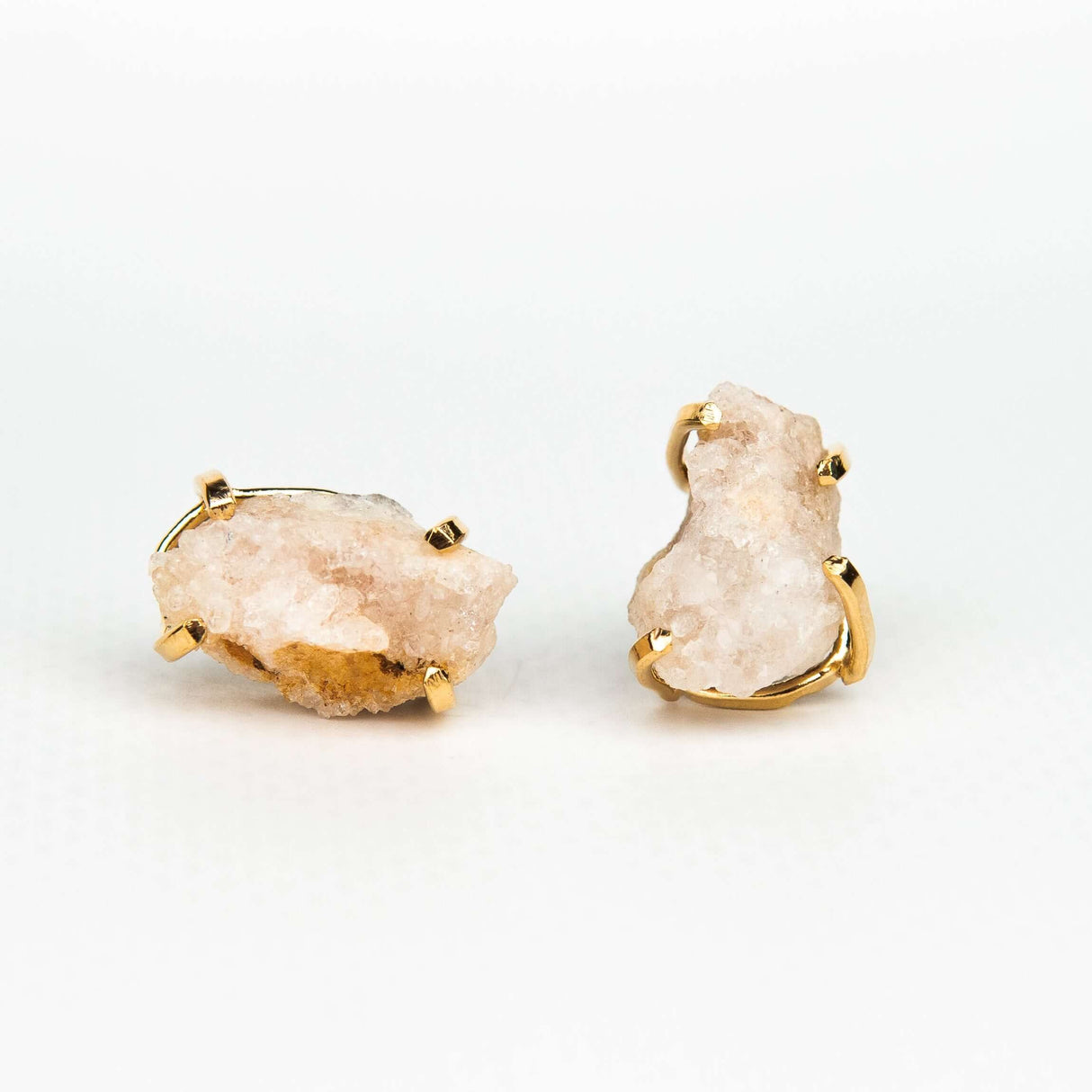 Серьги с розовым аметистом с позолотой onesize Pa-6
