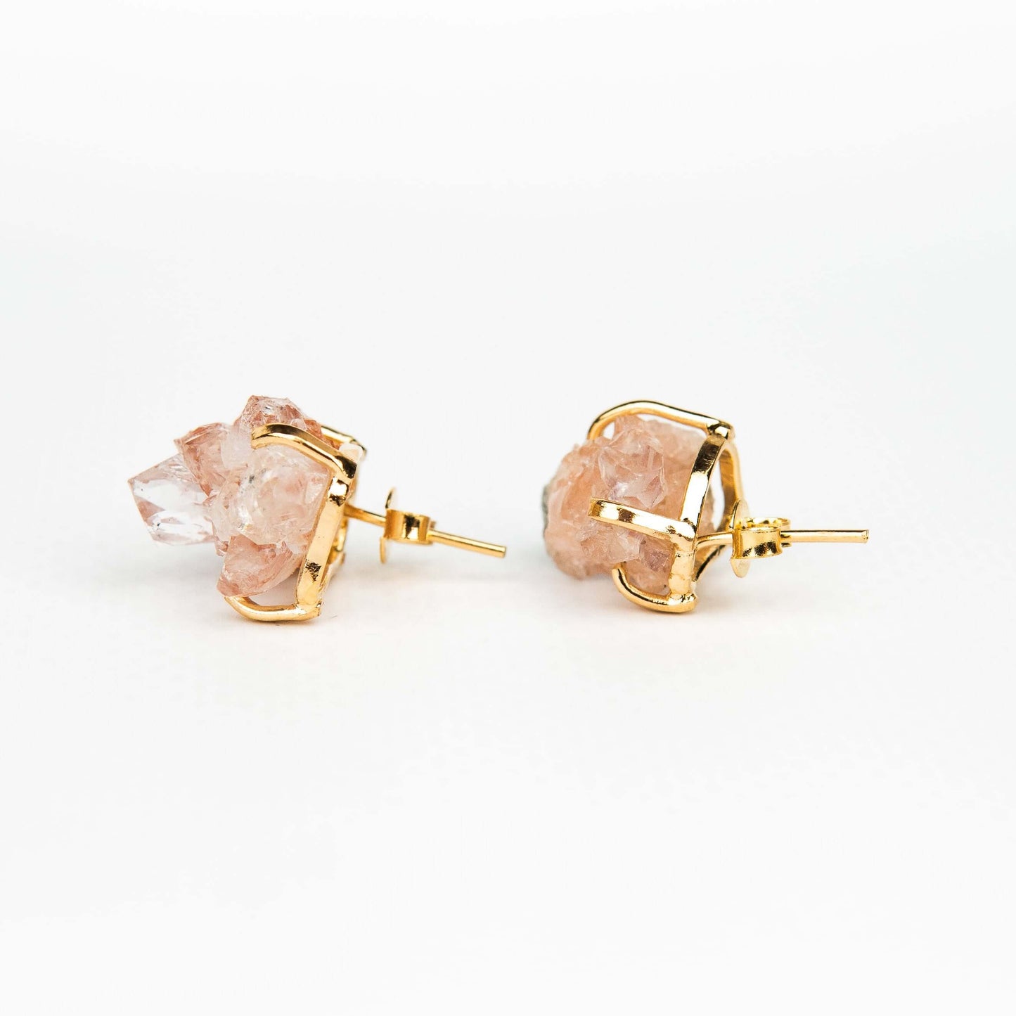 Серьги с розовым аметистом с позолотой onesize Pa-4