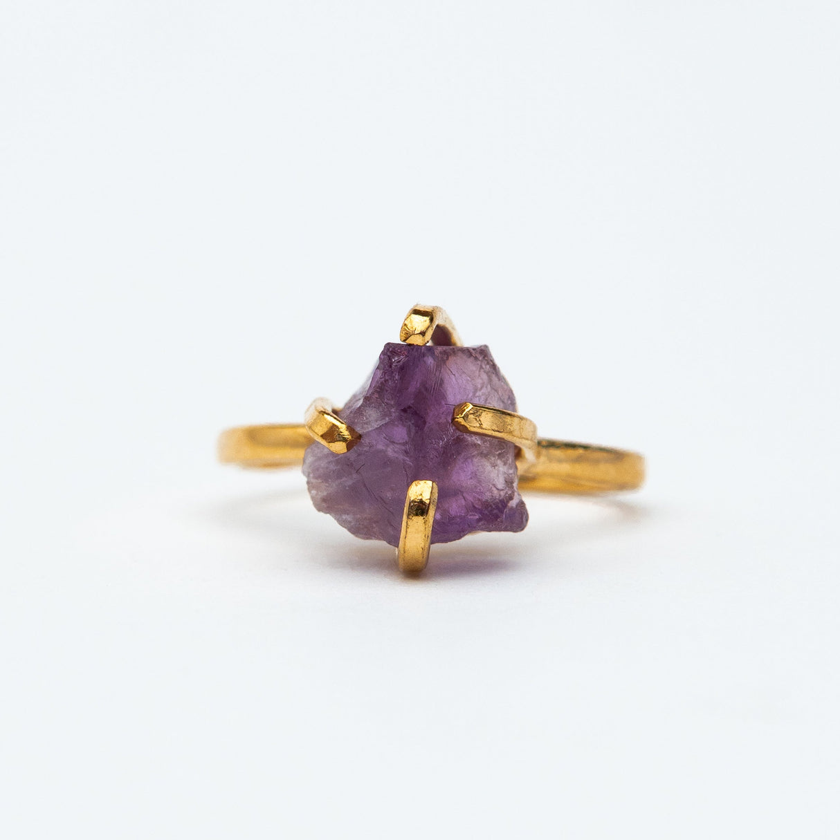 Каблучка з Темним аметистом з позолотою міні onesize Da-7