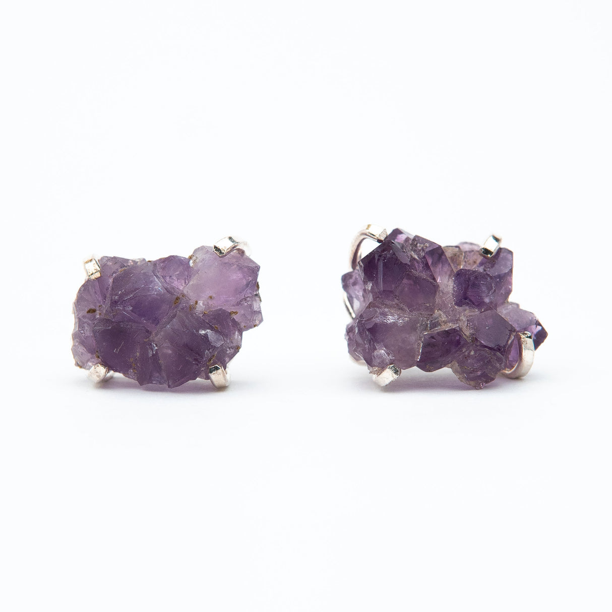 Сережки з Темним аметистом з посрібленням onesize-9