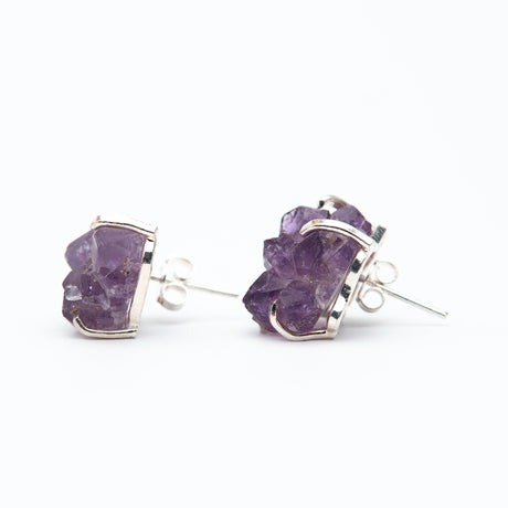 Сережки з Темним аметистом з посрібленням onesize-9