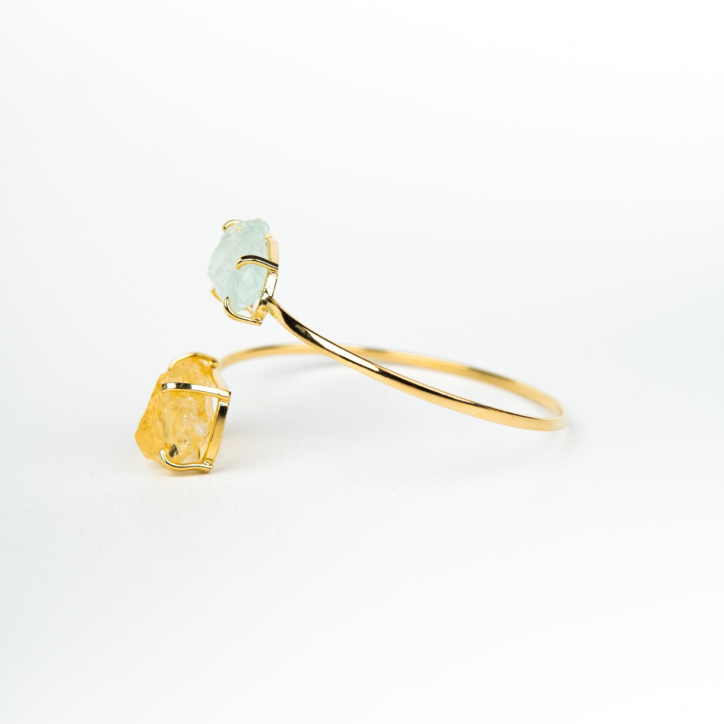 Браслет з Аквамарина та цитрина з позолотою onesize AqCt-102