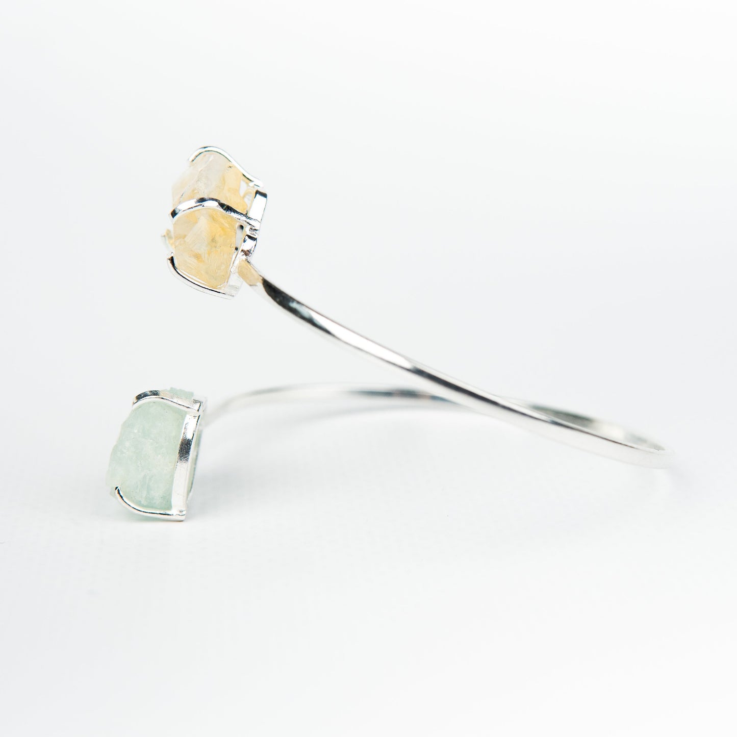 Браслет з Аквамарина та цитрина з посрібленням onesize AqCt-105