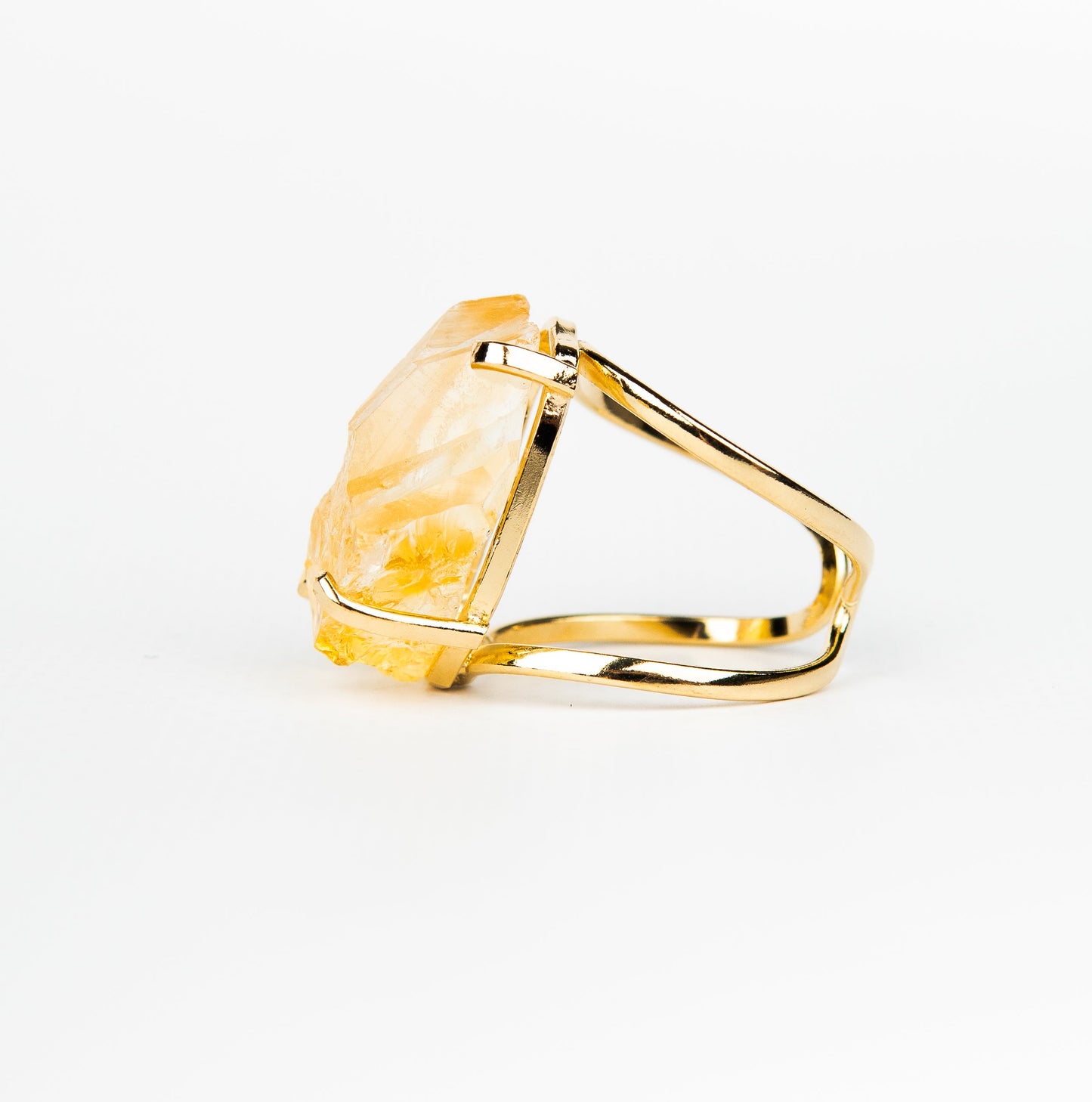 Каблучка з цитрином з позолотою onesize Сt-12