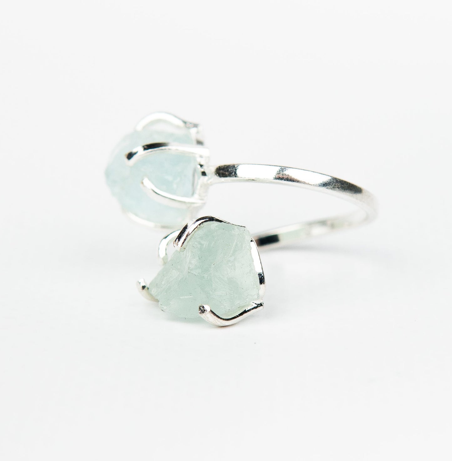 Каблучка з Аквамарина з посрібленням onesize Aq-164