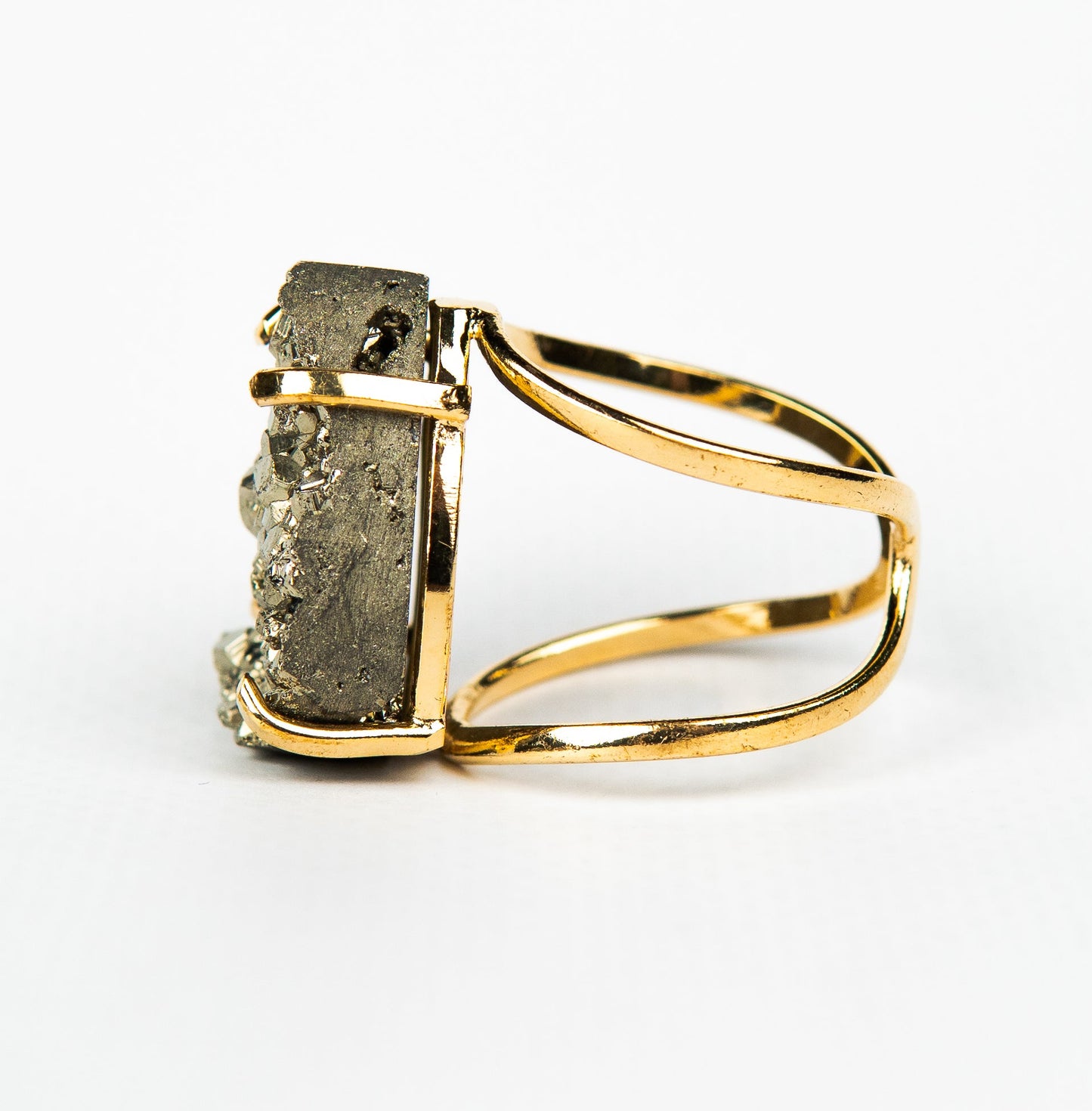 Каблучка з піритом з позолотою onesize Py-83