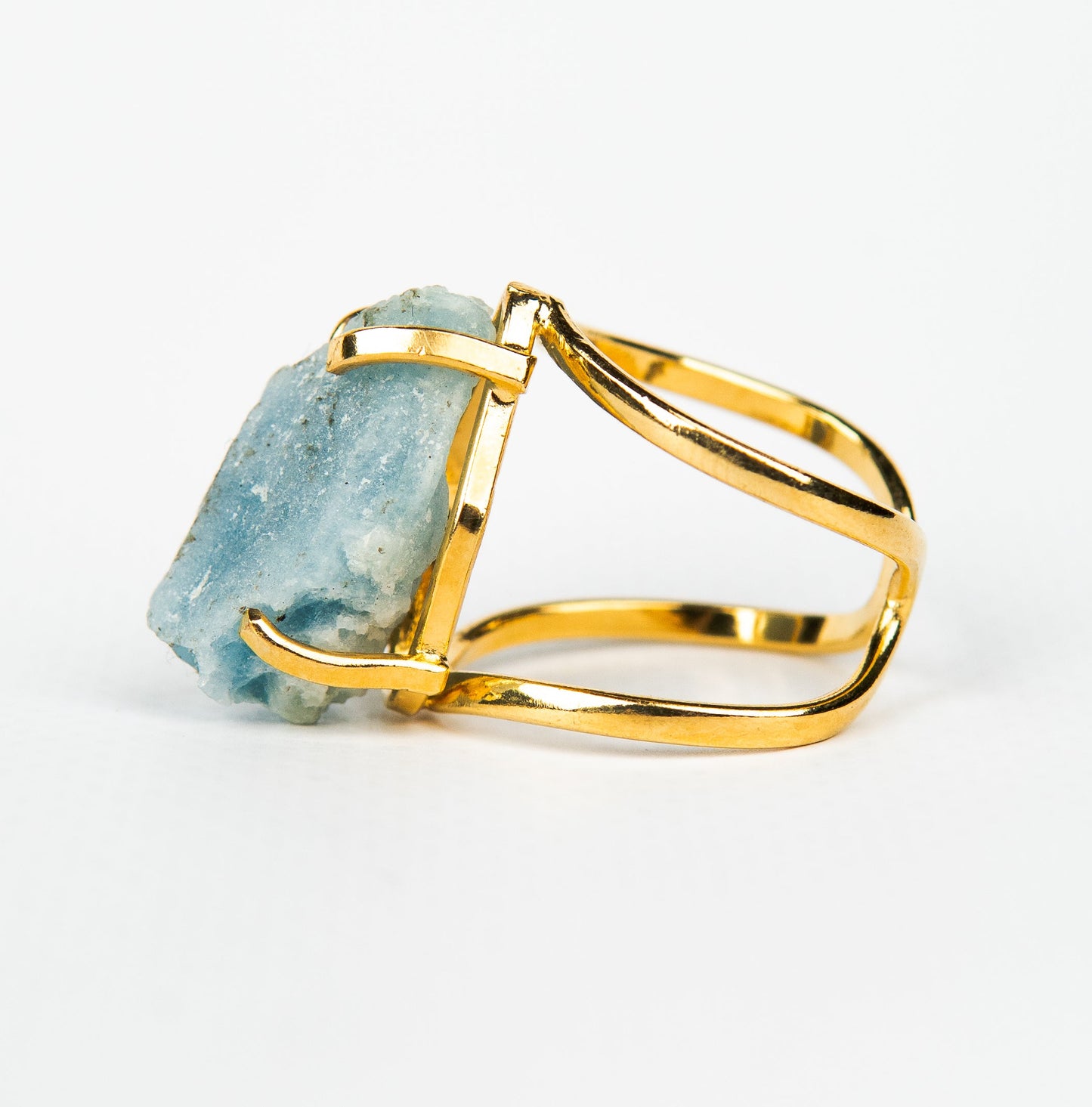 Каблучка з Аквамарина з позолотою onesize Aq-180